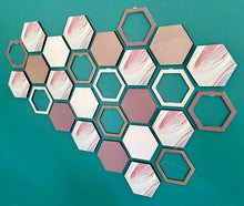 Load image into Gallery viewer, Pink marble hexagon wall art