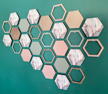 Load image into Gallery viewer, Pink marble hexagon wall art