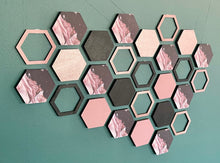 Load image into Gallery viewer, Pink marble hexagon wall art