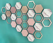 Load image into Gallery viewer, Pink marble hexagon wall art