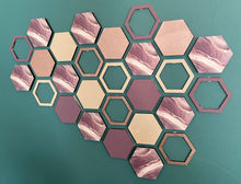 Load image into Gallery viewer, Pink marble hexagon wall art