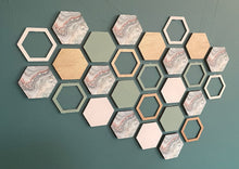 Load image into Gallery viewer, Green marble hexagon wall art
