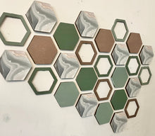Load image into Gallery viewer, Green marble hexagon wall art
