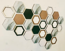 Load image into Gallery viewer, Green marble hexagon wall art