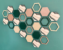Load image into Gallery viewer, Green marble hexagon wall art