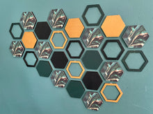 Load image into Gallery viewer, Green marble hexagon wall art
