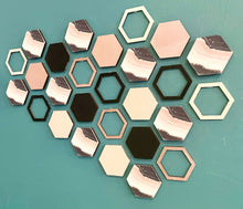 Load image into Gallery viewer, Black marble hexagon wall art