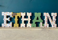 Load image into Gallery viewer, 25cm boys cowboy style wooden freestanding letters