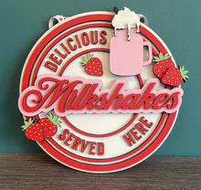 Load image into Gallery viewer, Retro strawberry milkshake wall plaque