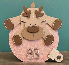Load image into Gallery viewer, Freestanding personalised reindeer baubles