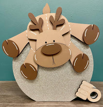 Load image into Gallery viewer, Freestanding personalised reindeer baubles