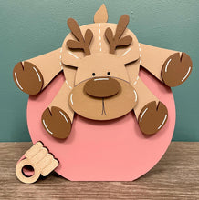 Load image into Gallery viewer, Freestanding personalised reindeer baubles