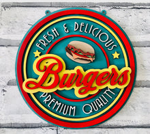 Load image into Gallery viewer, Retro Burger wall plaque