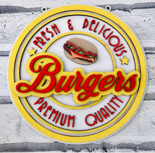 Load image into Gallery viewer, Retro Burger wall plaque