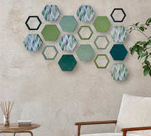 Load image into Gallery viewer, Green hexagon wall art
