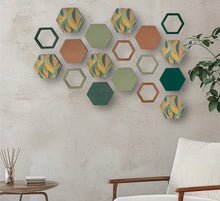 Load image into Gallery viewer, Green hexagon wall art