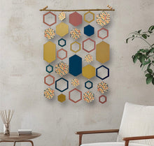 Load image into Gallery viewer, Blue hexagon wall hanging
