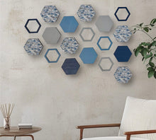 Load image into Gallery viewer, Blue hexagon wall art
