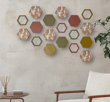 Load image into Gallery viewer, Mustard hexagon wall art