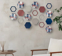 Load image into Gallery viewer, Blue hexagon wall art