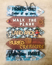 Load image into Gallery viewer, Wooden Pirate Direction sign