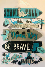 Load image into Gallery viewer, Wooden Dinosaur Direction sign