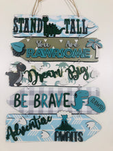 Load image into Gallery viewer, Wooden Dinosaur Direction sign