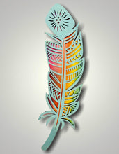 Load image into Gallery viewer, Wooden Boho Feather Wall Plaque