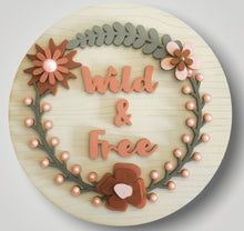 Load image into Gallery viewer, Wooden Boho Wild and Free Wall Plaque