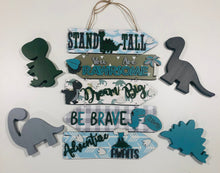 Load image into Gallery viewer, Wooden Dinosaur Direction sign