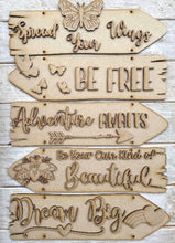 Load image into Gallery viewer, Wooden Butterfly Direction sign