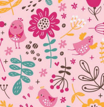 Load image into Gallery viewer, birds, bees and butterflies Cotton jersey fabric