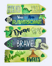 Load image into Gallery viewer, Wooden Dinosaur Direction sign