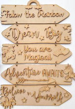 Load image into Gallery viewer, Wooden Unicorn Direction sign