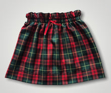 Load image into Gallery viewer, Girls tartan paper bag waist skirt