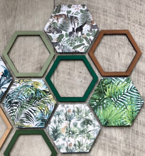 Load image into Gallery viewer, Wooden Safari Hexagon wall art