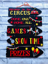 Load image into Gallery viewer, Wooden Circus Direction sign