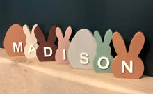 Load image into Gallery viewer, Personalised wooden Easter bunnies