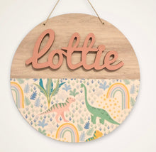 Load image into Gallery viewer, Personalised Dinosaur Door Signs