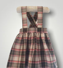 Load image into Gallery viewer, Girls tartan skirt with straps