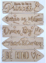 Load image into Gallery viewer, Wooden Princess Direction sign