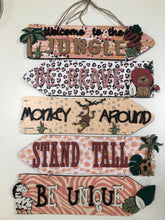 Load image into Gallery viewer, Wooden Safari Direction sign