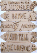 Load image into Gallery viewer, Wooden Safari Direction sign
