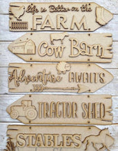 Load image into Gallery viewer, Wooden Farm Direction sign