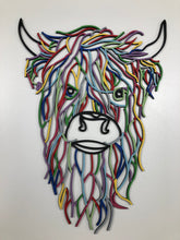 Load image into Gallery viewer, Wooden Geometric Highland Cow