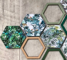 Load image into Gallery viewer, Wooden Safari Hexagon wall art