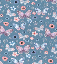 Load image into Gallery viewer, birds, bees and butterflies Cotton jersey fabric