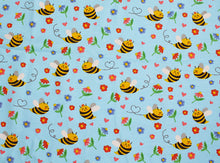 Load image into Gallery viewer, birds, bees and butterflies Cotton jersey fabric