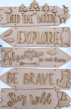 Load image into Gallery viewer, Wooden Woodland Direction sign
