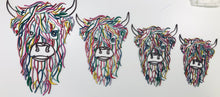 Load image into Gallery viewer, Wooden Geometric Highland Cow